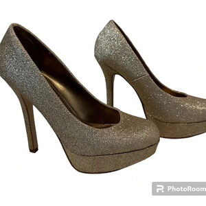Brash Kosmic Women’s Gold Sparkle Platform High Heel Size 8.5